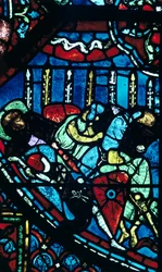 Miracle of the flowering lances, stained glass, Chartres Cathedral, France, c1225