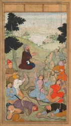 Moses Praying to End the Serpents Attack on the Israelites, from a Mirat al-quds..., 1602-1604