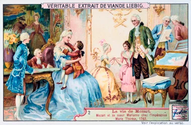 Mozart at the age of seven in front of Empress Maria Theresa, 1763. 1906