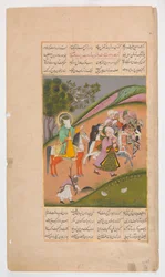 Muhammad and His Followers Going to Battle, Folio from a Hamla-yi Haidari