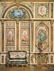 Mural decoration in the Palace of Fontainebleau, France, 1928