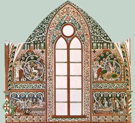 Mural painting in Wienhausen Abbey, Lower Saxony, Germany