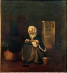 Seamstress by a Cradle