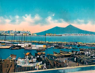 Naples - Mergellina with Vesuvius, c1900