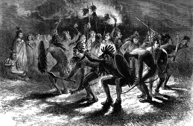 Native American scalp dance, c. 17th century
