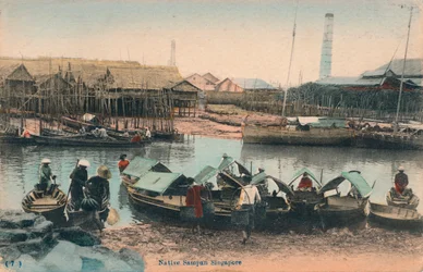 Native Sampan, Singapore, c1910