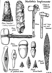Neolithic Implements of Stone, Flint and Horn, c. 1890