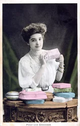 New Year Gift, French Postcard