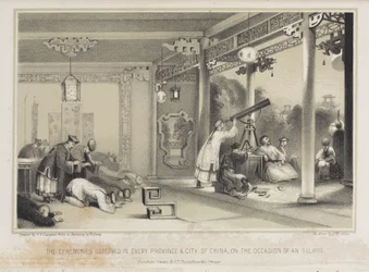 Observing an Eclipse in China, c. 1836