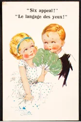 Old postcard / Eye Language / Children