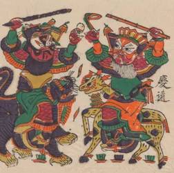 One Hundred Thirty-Five Woodblock Prints Including New Year