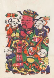 One hundred thirty-five woodblock prints including New Year