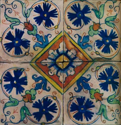 Ornamental Dutch tiles, Italian influence, c1600