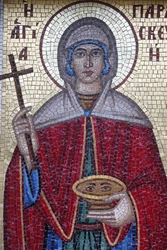 Orthodox mosaic in a Troodos village. Saint Paraskevi, Cyprus
