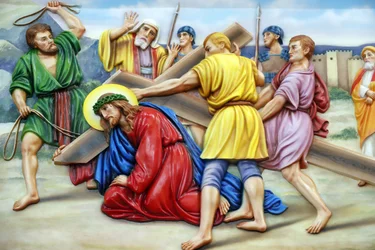 Our Lady of Fatima Church. Way of the Cross. Station 3. Jesus Falls for the First Time. Ho Chi Minh City. Vietnam