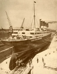 Overhauling a Large Liner in a Graving Dock at Liverpool