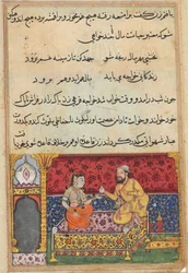 Page from Tales of a Parrot Tuti-nama: Seventeenth night: The young man...