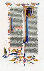 Page of Text with Illuminated Initial Letter