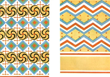 Painted ceilings in the Tomb of Amenemheb at Thebes, Egypt