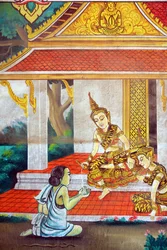 Painting depicting the life story of Shakyamuni Buddha