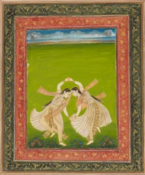 Pair of girls playing phugadi