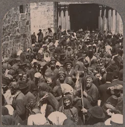 Palm Procession leaving the Church of the Holy Sepulchre, c1900