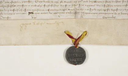 Papal Bull confirming charter of Bishop Henry Wardlaw, recto