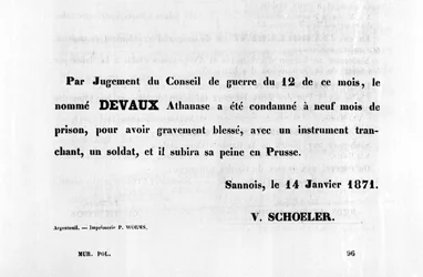 Par Jugement du Conseil, from French Political posters of the Paris Commune, January 1871