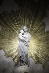 Virgin and Child Statue in Saint-Francois-Xavier Church, Paris, France