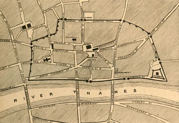 Part of Modern London, Showing the Ancient Wall, 1897