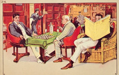 Passengers relax on board a Red Star liner, 1907