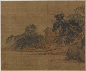 Pavilion on a wooded promontory, Possibly Ming dynasty
