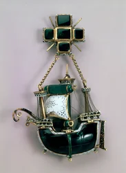 Pendant in form of a ship