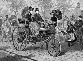 Petrol-Driven Car by Benz & Co., Capable of 16 km per Hour
