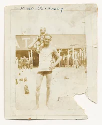 Photograph of Cpl. Lawrence Leslie McVey with his son, Lawrence McVey Jr., 1925
