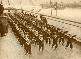 Physical Drill on the Arethusa, c1930