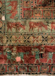 Pile Carpet Detail: Fallow Deers and Horsemen