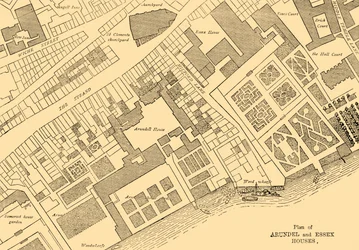 Plan of Arundel and Essex Houses, 1881