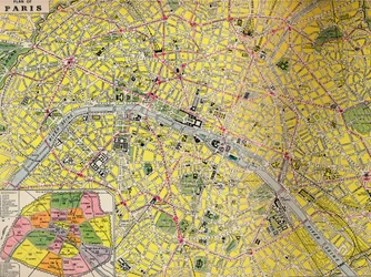 Plan of Paris - Central District of the City of Light