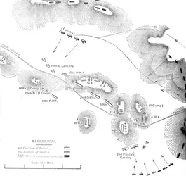 Plan of the Action at Ahmed Kheyl, near Ghazni April 19, 1880, c1880