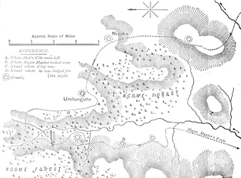 Plan of the ground where Cetewayo was captured, c1880