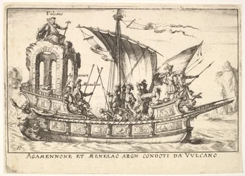 Plate 10: Agamemnon and Menelaus Seated in a Boat Accompanied by Other Figures