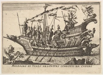Argonauts Meleager and Tydeus led by Cupid