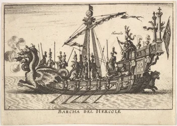 Plate 1: Ship of Hercules with Dragon-Headed Prow and Hercules on Pl..., 1664