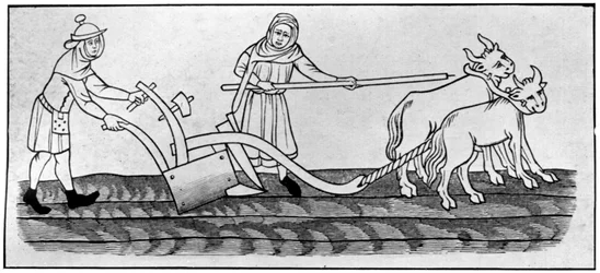 Ploughing, 14th century, 1910