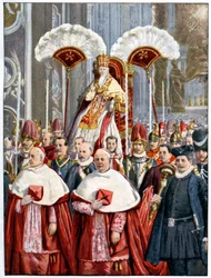 Pope Leo XIII in The Basilica of Saint Peter, Rome