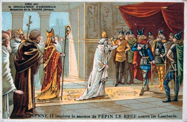 Pope Stephen II Pleads for the Safety of Pepin the Short from the Lombards