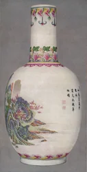 Porcelain Bottle in the Ku Yueh Hsuan Style