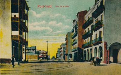 Port-Said. Rue de la Gare, c1900