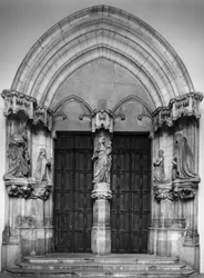 Portal of the chapel of the Chartreuse of Champmol. 14th century Dijon